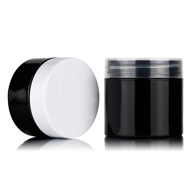 cosmetic container 50ml 100 ml 150ml 200ml 250ml Clear Plastic Jar with Aluminium Lids