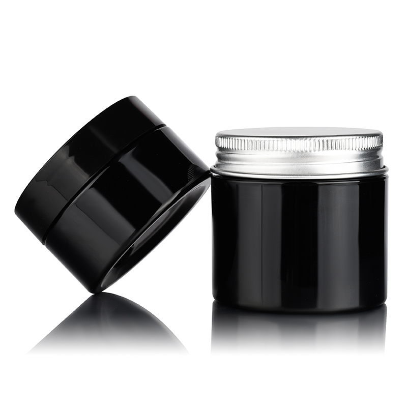 cosmetic container 50ml 100 ml 150ml 200ml 250ml Clear Plastic Jar with Aluminium Lids