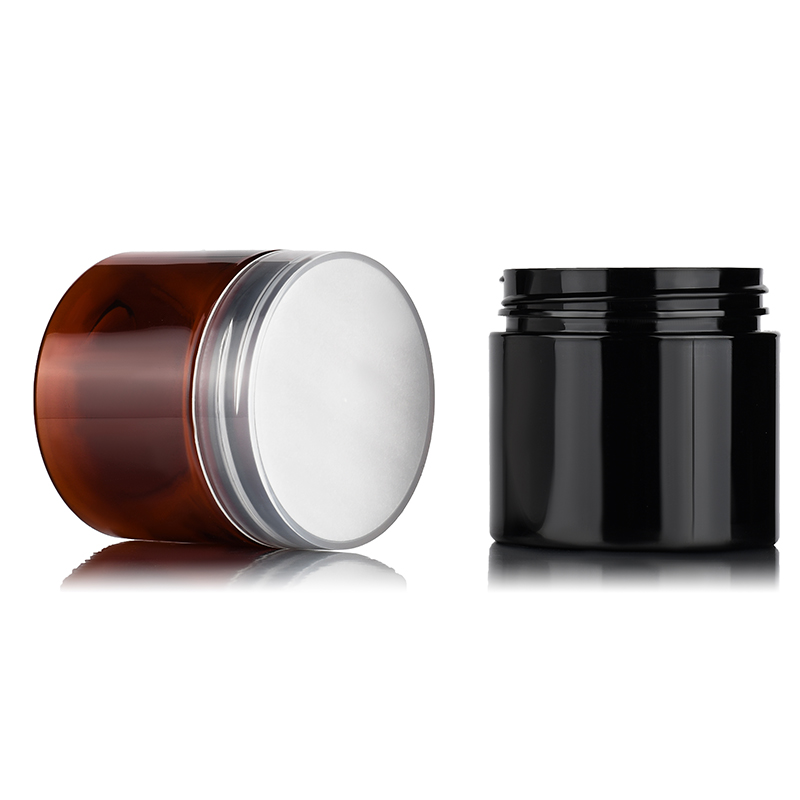 cosmetic container 50ml 100 ml 150ml 200ml 250ml Clear Plastic Jar with Aluminium Lids