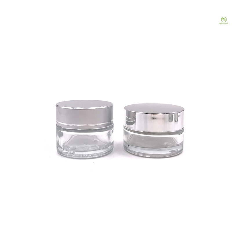 cosmetic container 5g 10g 15g 20g 30g 50g 100g clear glass lip balm container jar with screw lid