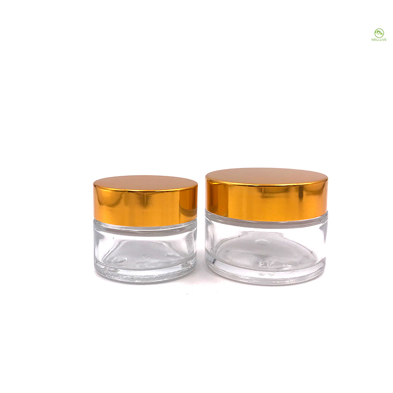 cosmetic container 5g 10g 15g 20g 30g 50g 100g clear glass lip balm container jar with screw lid