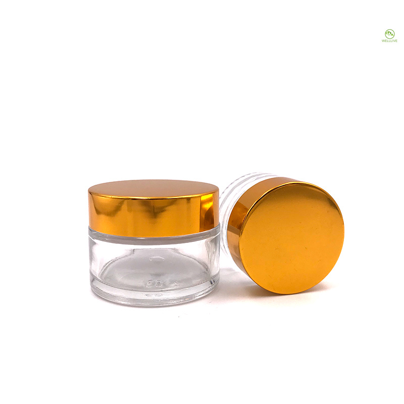 cosmetic container 5g 10g 15g 20g 30g 50g 100g clear glass lip balm container jar with screw lid