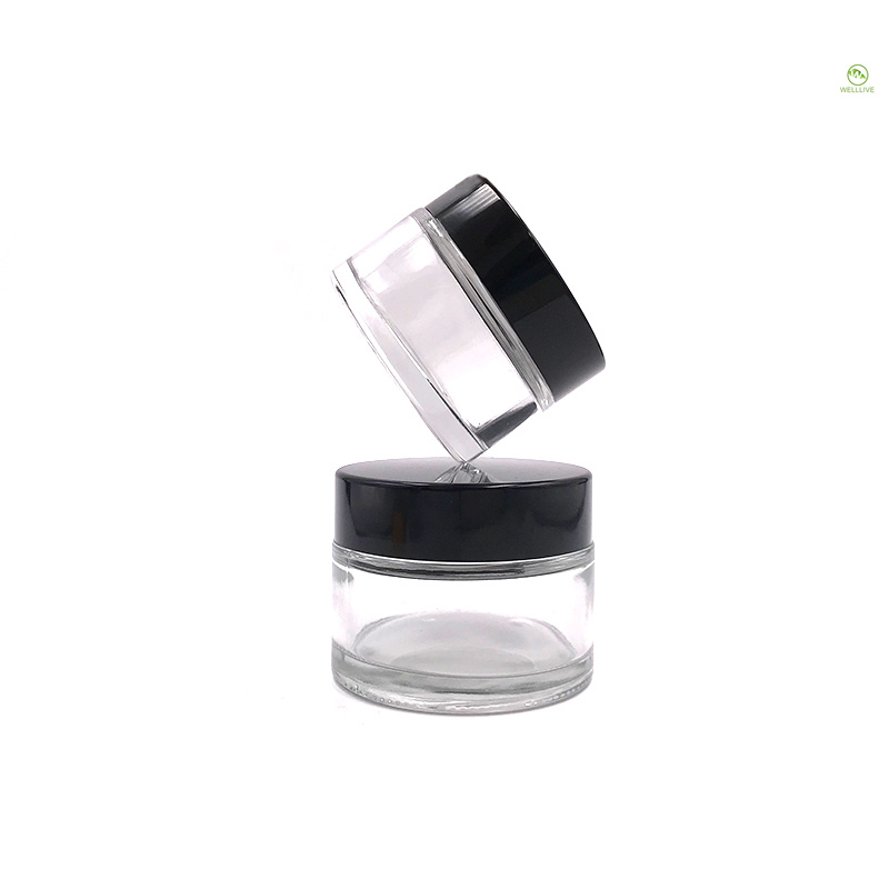 cosmetic container 5g 10g 15g 20g 30g 50g 100g clear glass lip balm container jar with screw lid