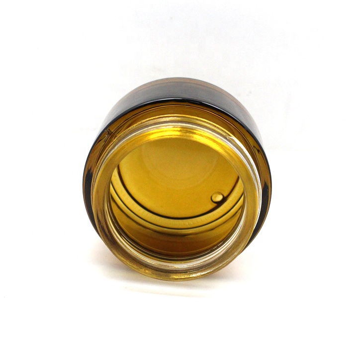 cosmetic container bottles 20g 30g 50g 100g frosted matte amber cream glass jar with aluminum cap