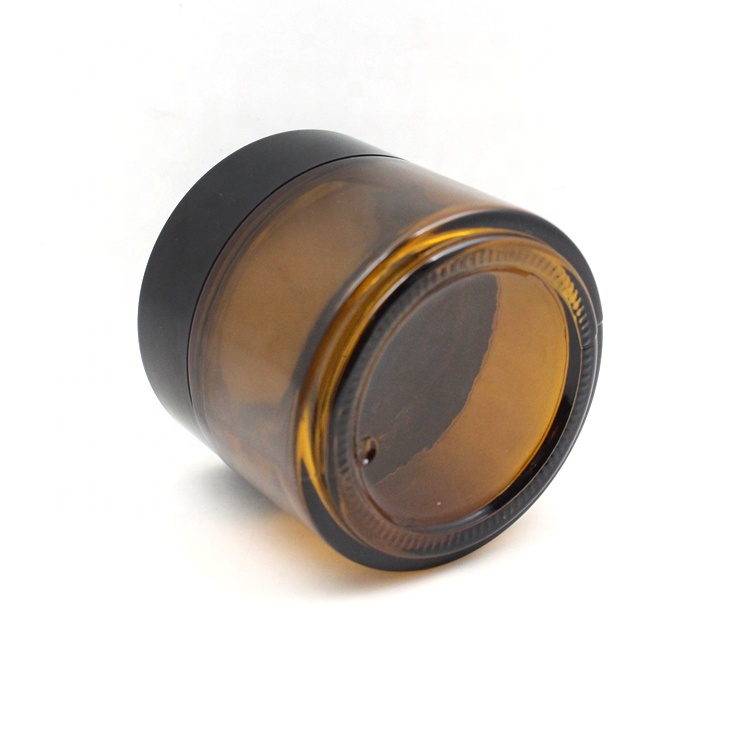 cosmetic container bottles 20g 30g 50g 100g frosted matte amber cream glass jar with aluminum cap