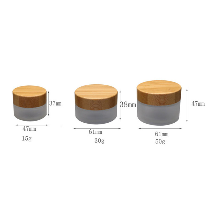 cosmetic containers cream glass jars with wood lid