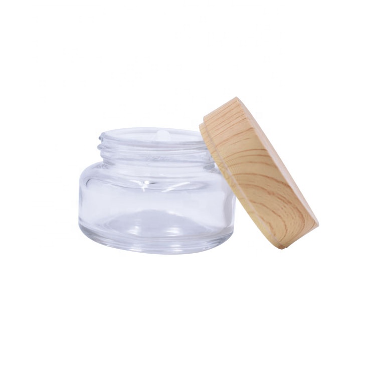 cosmetic containers cream jar, luxury empty clear 50g cosmetic glass jar cream