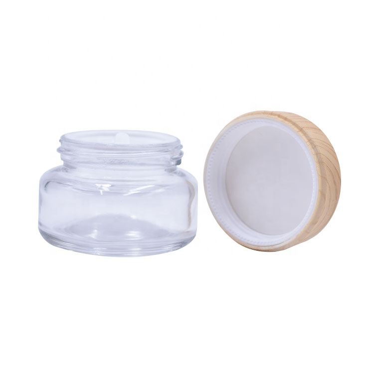 cosmetic containers cream jar, luxury empty clear 50g cosmetic glass jar cream