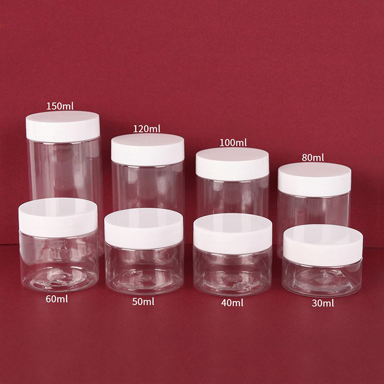 cosmetic cream clear plastic jars with lids 30ml 40ml 50ml 60ml 80ml plastic jars containers