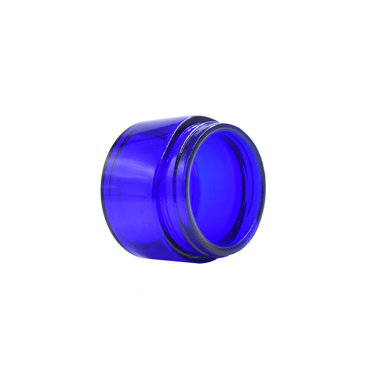 cosmetic cream jar 20ml 30ml beauty jars 50ml navy blue glass jar with black plastic lid