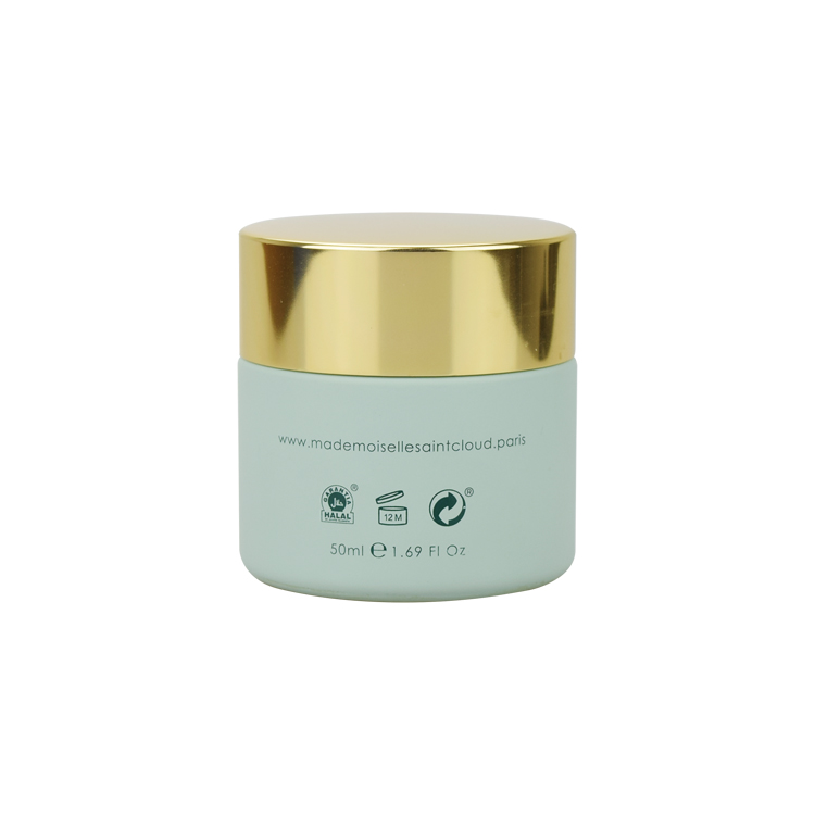 cosmetic cream jar 50g 50ml high end glass jar with shiny gold lid