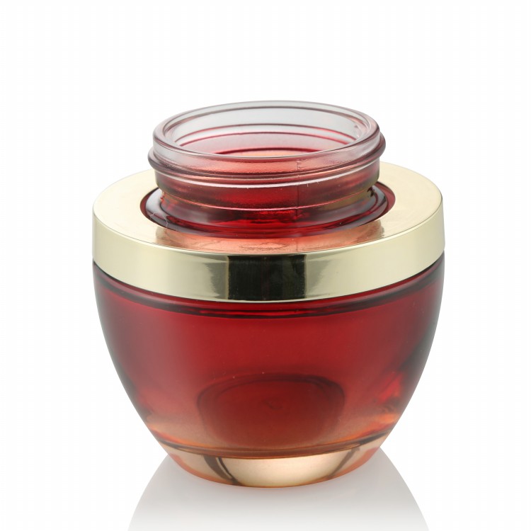 cosmetic cream packaging clear glass jars 30ml 50ml luxurious glass jars with gold lid