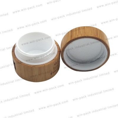 cosmetic cream sample packaging bamboo plastic  lotion jar with PP inner and custom logo engraving 30g 50g 200g