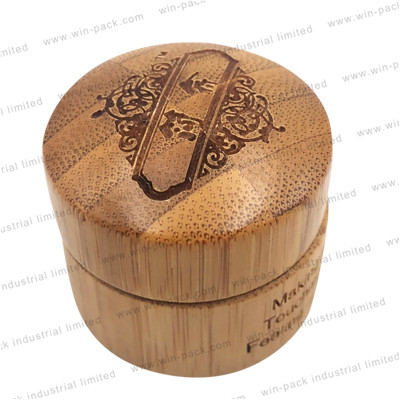 cosmetic cream sample packaging bamboo plastic lotion jar with PP inner and custom logo engraving 30g 50g 200g