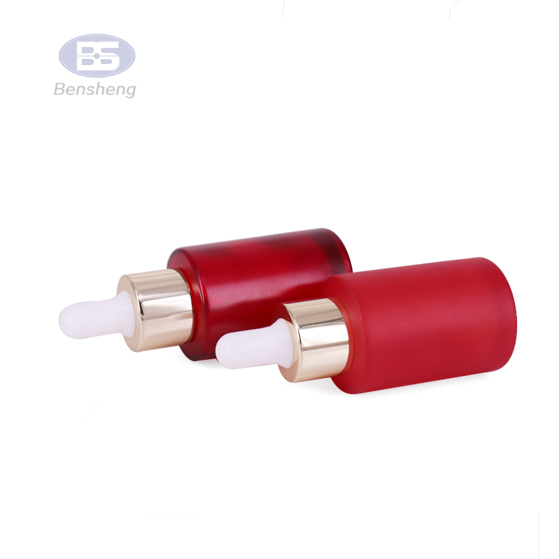 cosmetic custom color 15ml 20ml 30ml 50ml 100ml flat shoulder cylinder glass dropper serum bottle