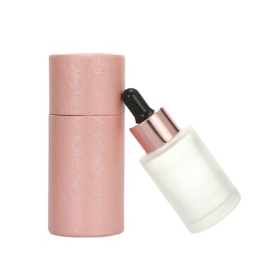 cosmetic dropper bottle 20ml 30ml 40ml 50ml 60ml 80ml 120ml Flat shoulder serum oils glass dropper bottle with pink paper box