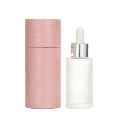 cosmetic dropper bottle 20ml 30ml 40ml 50ml 60ml 80ml 120ml Flat shoulder serum oils glass dropper bottle with pink paper box