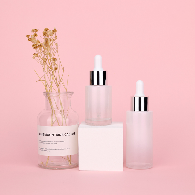 cosmetic dropper bottle 20ml 30ml 40ml 50ml 60ml 80ml 120ml Flat shoulder serum oils glass dropper bottle