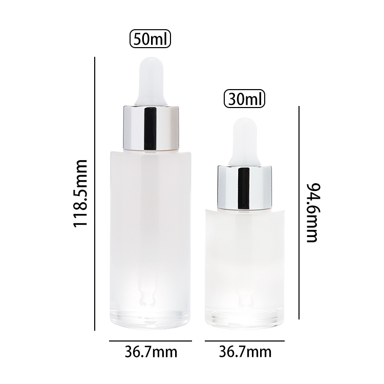 cosmetic dropper bottle 20ml 30ml 40ml 50ml 60ml 80ml 120ml Flat shoulder serum oils glass dropper bottle