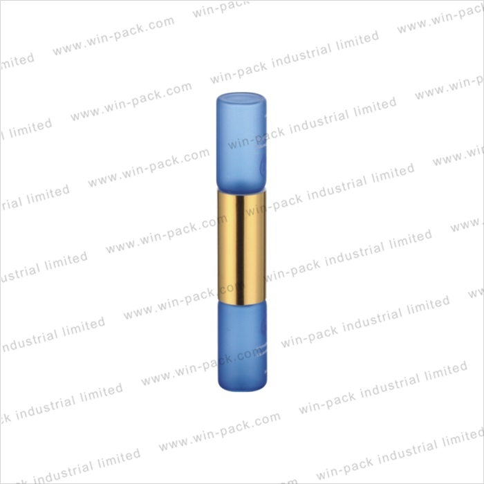cosmetic dual end glass bottle chamber container with roller ball and brush