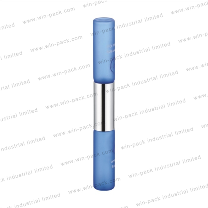 cosmetic dual end glass bottle chamber container with roller ball and brush