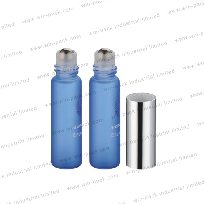 cosmetic dual end glass bottle chamber container with roller ball and brush