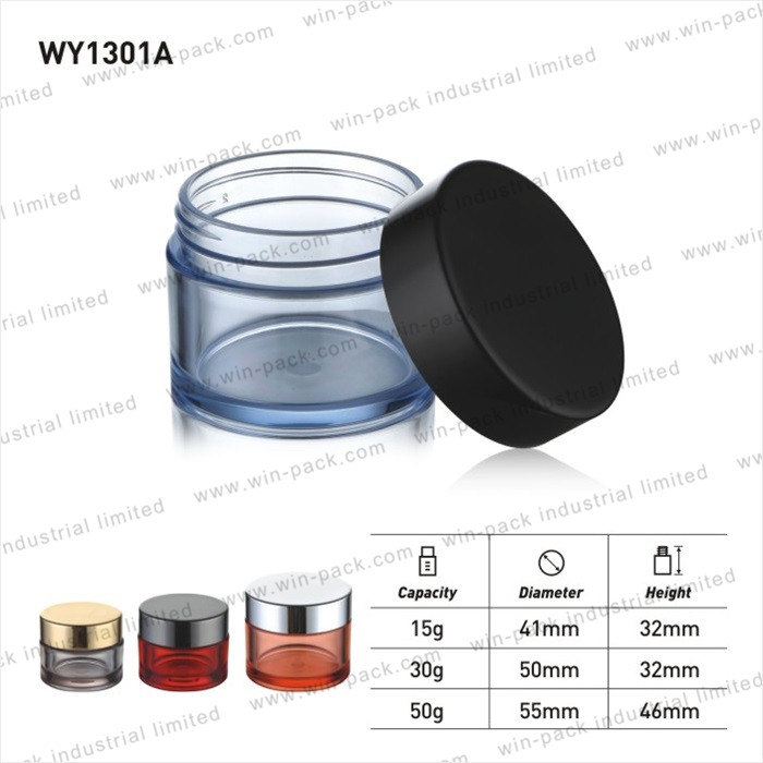 cosmetic empty 15g 30g 50g blue red round plastic jar for cream hot sale