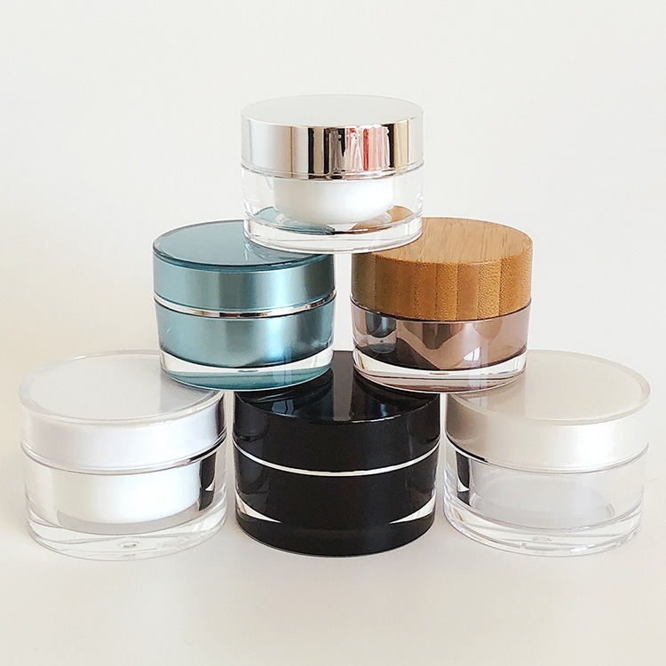cosmetic empty cream packaging set 5G 10G 15G 30G 50G Square plastic Acrylic frosted transparent jars