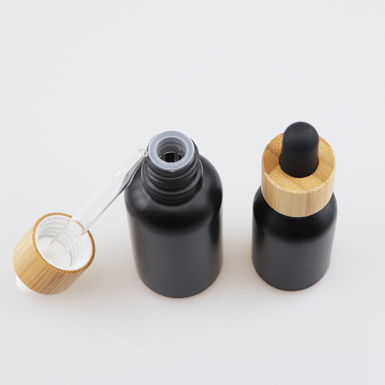 cosmetic empty white frosted 5ml 10ml 15ml 20ml 30ml 50ml 100ml serum essentail oil glass dropper bottle with bamboo dropper