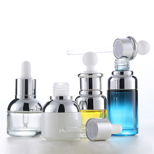 cosmetic essential oil dropper bottle white clear blue yellow 20ml 30ml 40ml glass dropper bottles