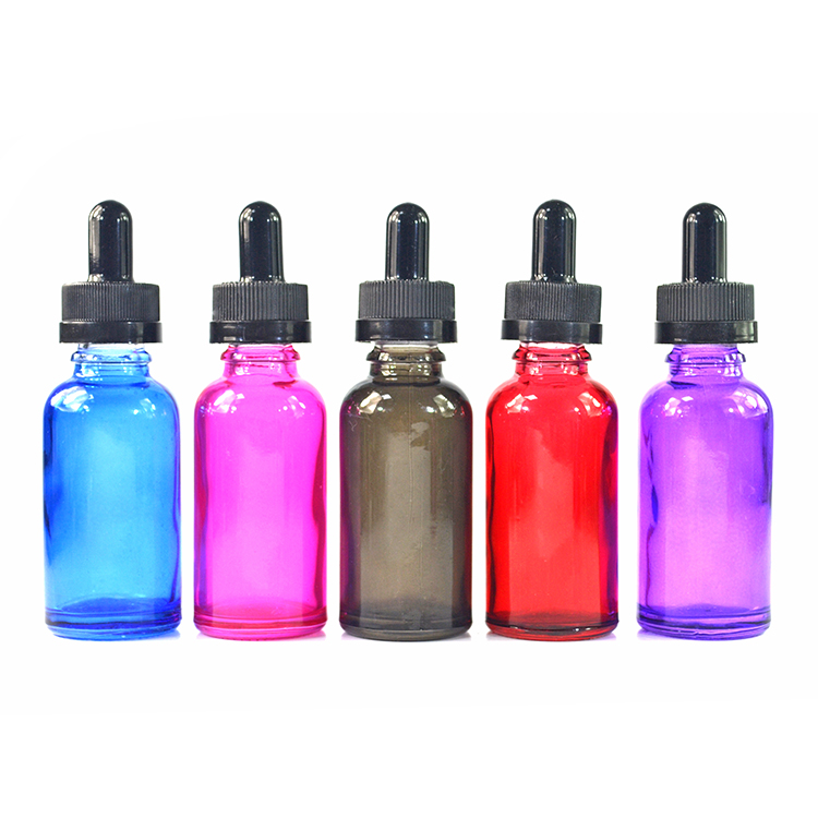 cosmetic essential oil e liquid 5ml 10ml 15ml 20ml 30ml 50ml 100ml white black pink red purple blue glass dropper bottles