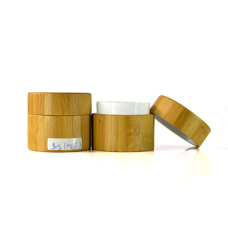 cosmetic face cream wooden container 5ml 15ml 20ml 30ml 50ml 100ml bamboo cream jar with plastic pp inner bottle