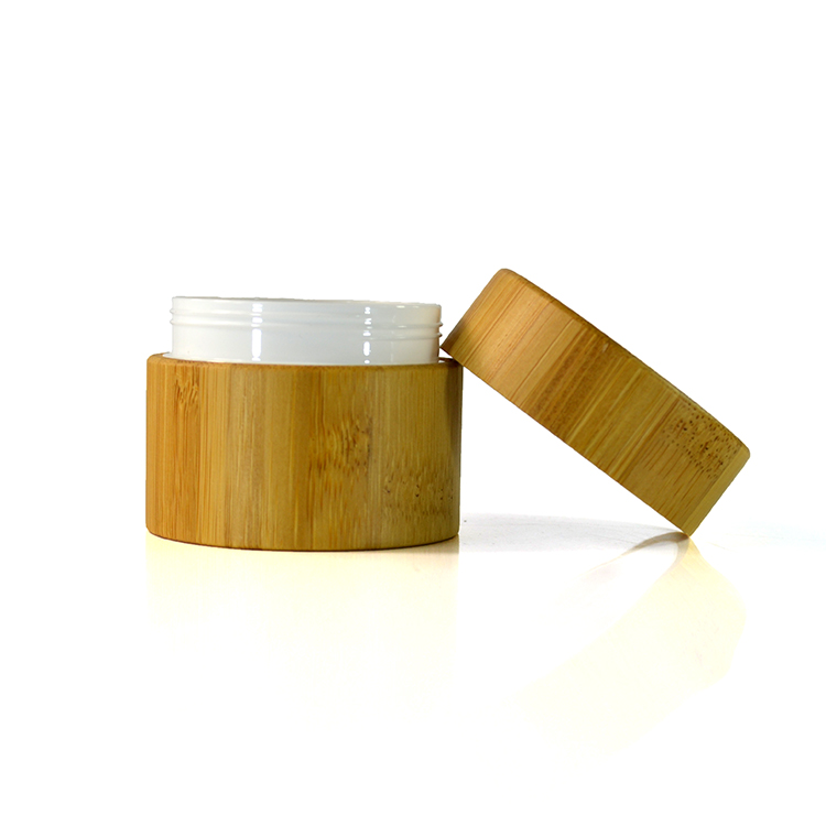 cosmetic face cream wooden container 5ml 15ml 20ml 30ml 50ml 100ml bamboo cream jar with plastic pp inner bottle