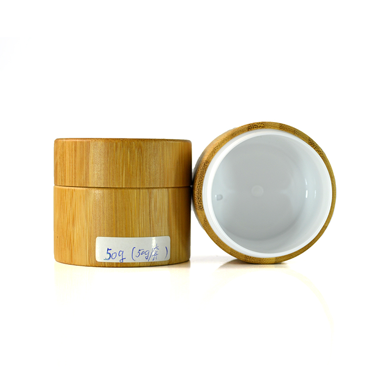cosmetic face cream wooden container 5ml 15ml 20ml 30ml 50ml 100ml bamboo cream jar with plastic pp inner bottle