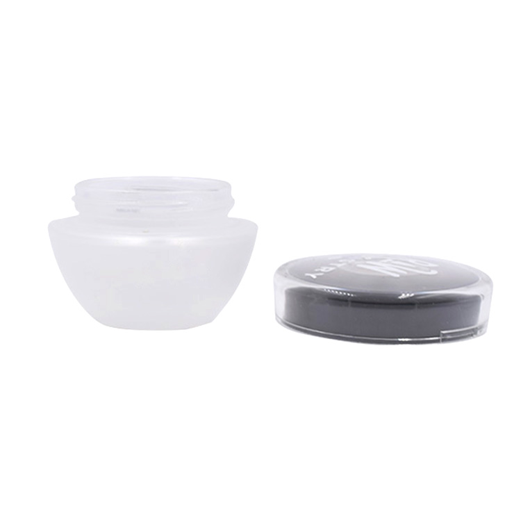 cosmetic frosted glass container black lid skincare eye cream lotion glass jar