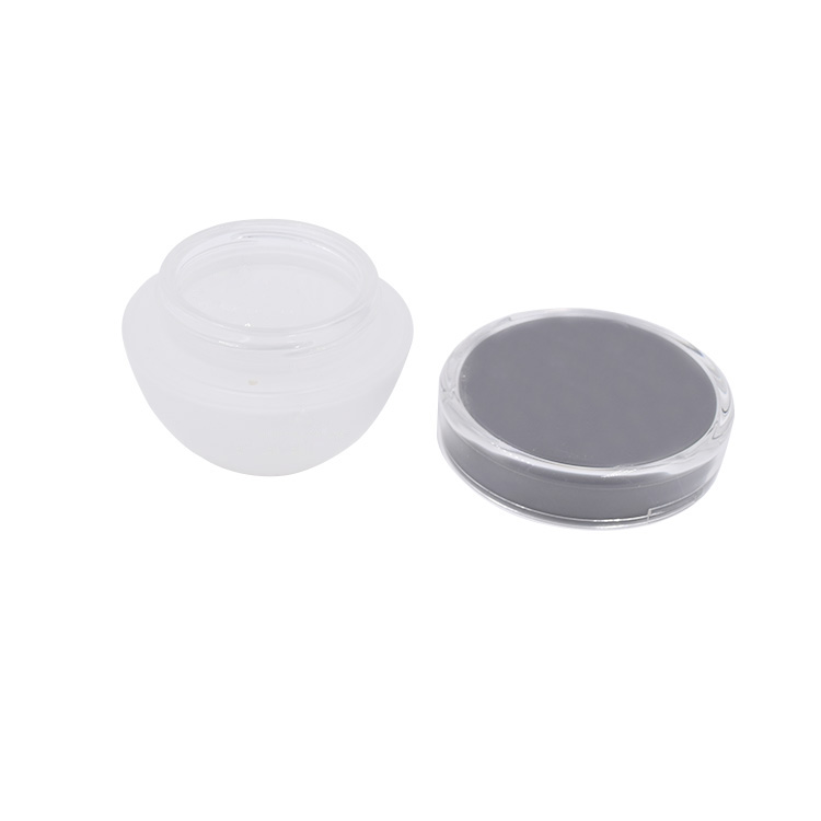 cosmetic frosted glass container black lid skincare eye cream lotion glass jar