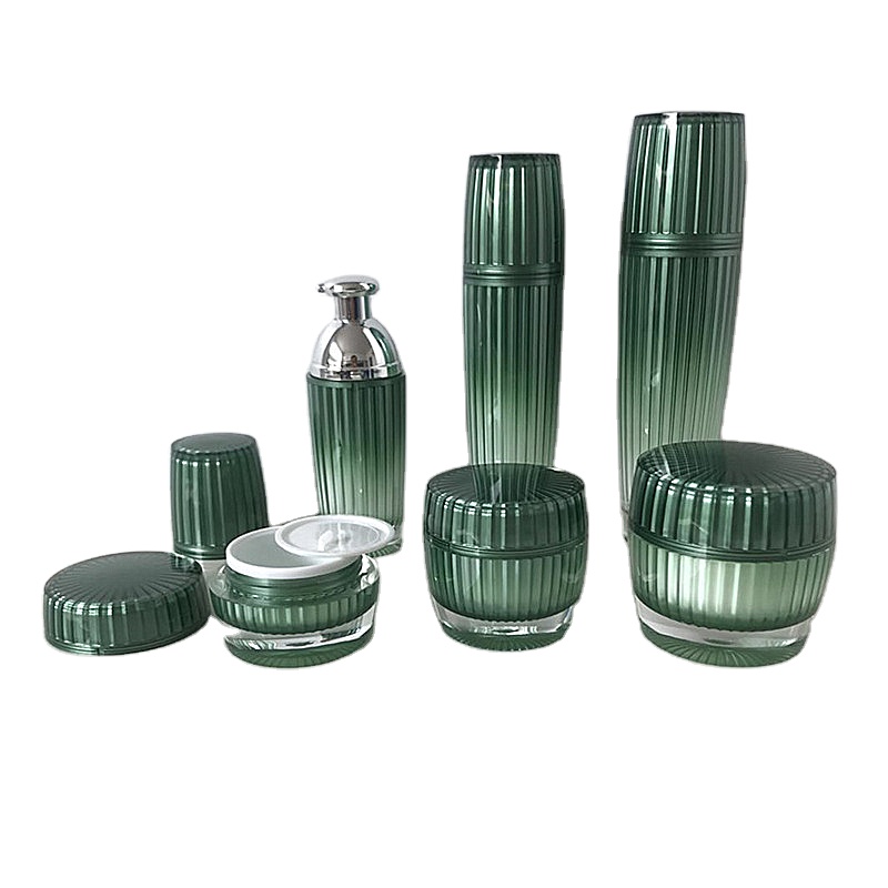cosmetic glass/acrylic jar/bottles luxury cosmetic jar sets white and gold top 4 ounce cosmetic jar set