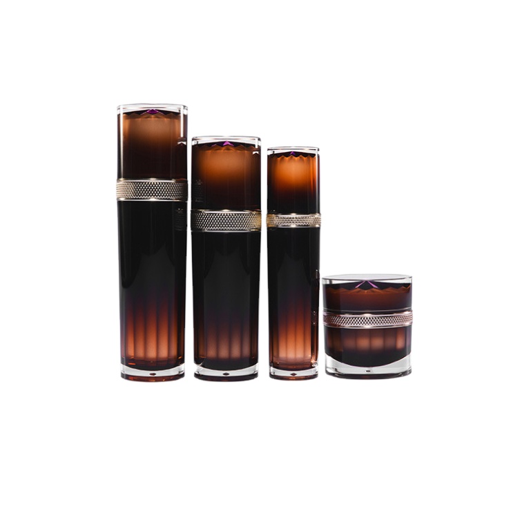 cosmetic glass/acrylic jar/bottles luxury cosmetic jar sets white and gold top 4 ounce cosmetic jar set