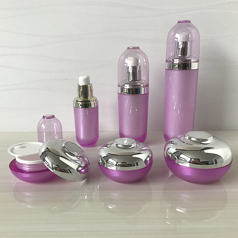 cosmetic glass/acrylic jar/bottles luxury cosmetic jar sets white and gold top 4 ounce cosmetic jar set