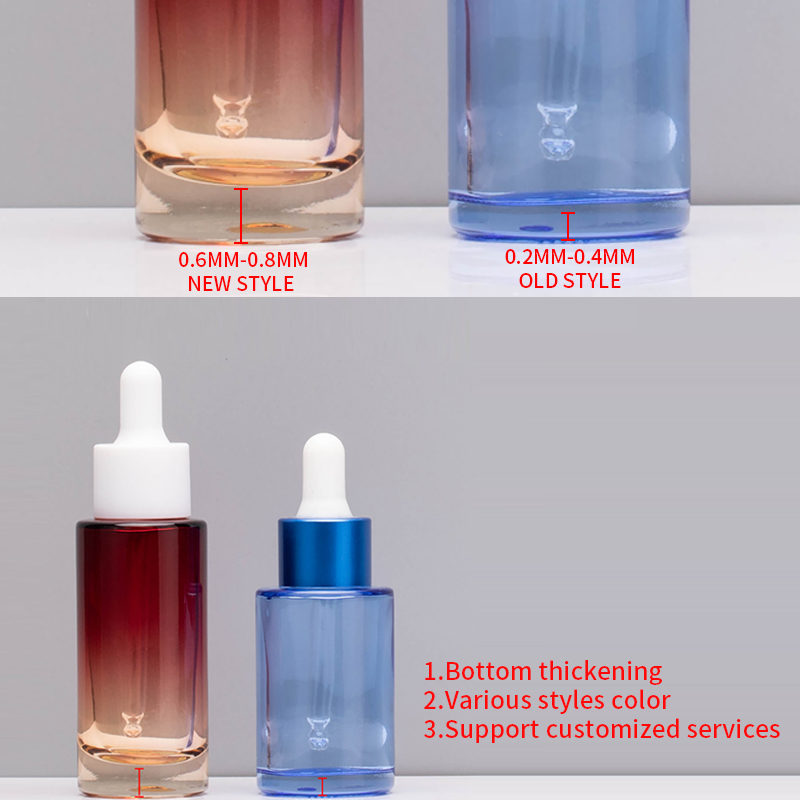 cosmetic glass amber/clear/frosted/pink dropper bottle 30ml Personal Care serum/essential oil bottles