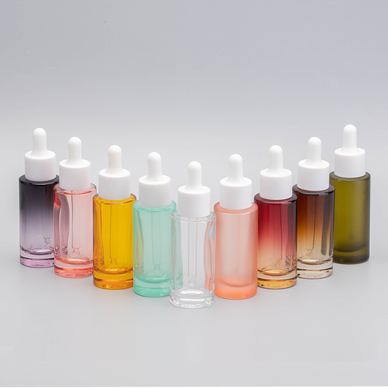cosmetic glass frosted/amber/clear/pink dropper bottle 30ml Personal Care serum/essential oil bottles