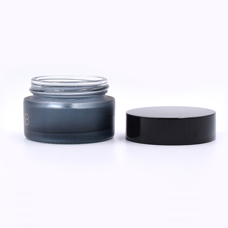 cosmetic jar glass 20g 30g 50g 100g skincare jars CBD container jar with black lid