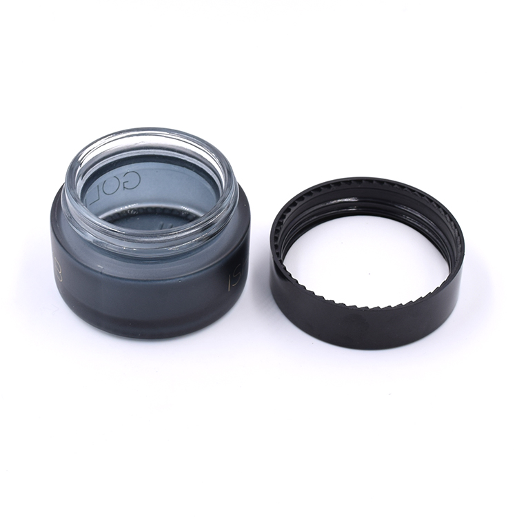 cosmetic jar glass 20g 30g 50g 100g skincare jars CBD container jar with black lid