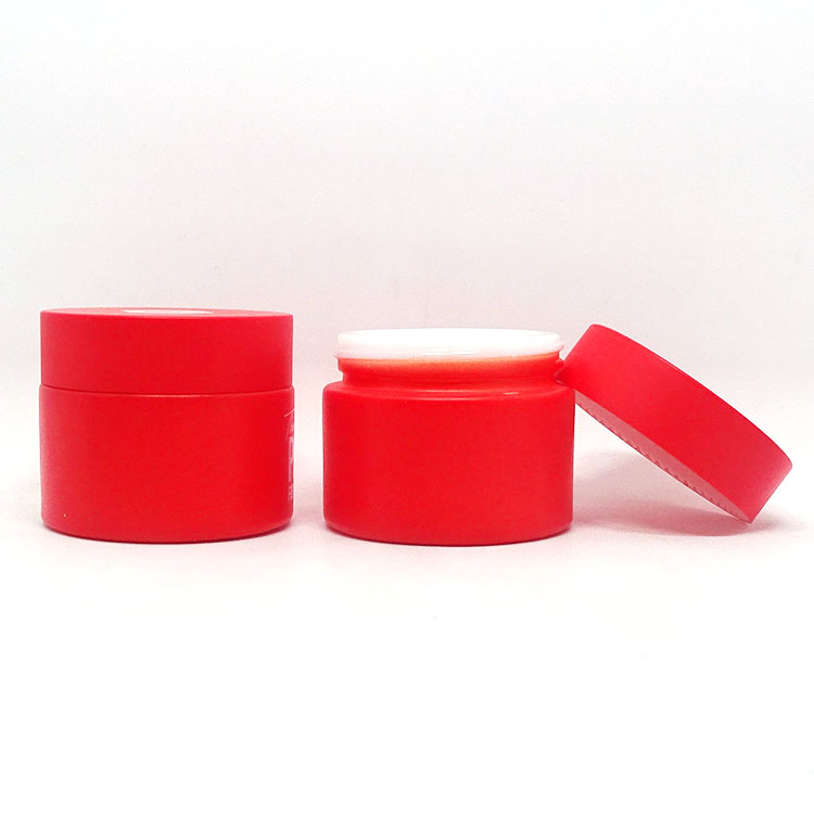 cosmetic jar packaging set facial scrub coloured red round porcelain glass cosmetic jars for Body Face cream