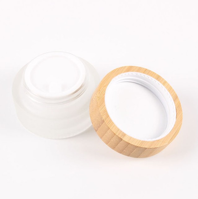 cosmetic jars with 5ml 15ml 30ml 50ml 100mlcosmetic bamboo glass jar