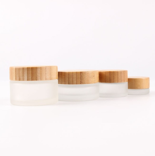 cosmetic jars with 5ml 15ml 30ml 50ml 100mlcosmetic bamboo glass jar