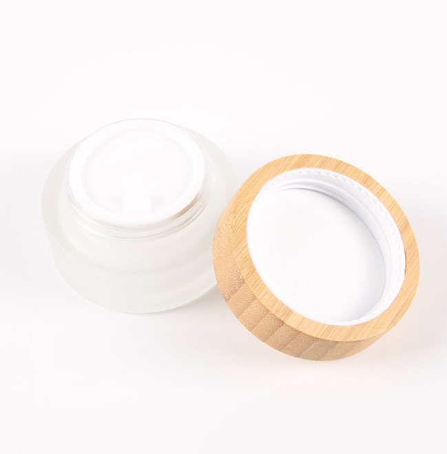 cosmetic jars with 5ml 15ml 30ml 50ml 100mlcosmetic bamboo glass jar