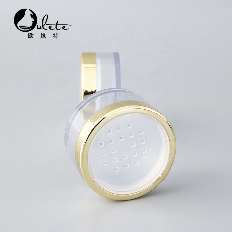 cosmetic loose powder jar 20g loose powder packaging sifter jars black silver lid