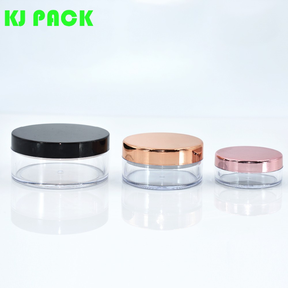 cosmetic loose powder jar 20g loose powder packaging sifter jars with gold pink black silver lid