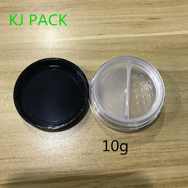 cosmetic loose powder sifter jar plastic loose powder jars 20g 10g rotating sifter loose powder jar/case
